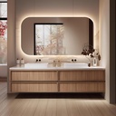 88 inch Bathroom Vanity with Sink – Wall Mounted Bathroom Vanity Cabinet with Anti-Fog Mirror, Sink Cabinet with Seamless Basin, Waterproof Finish, Soft Close Drawers, Fully Assembled