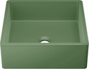 Swiss Madison Lisse 15.5" Concrete Square Vessel Sink in Matte Royal Green