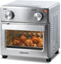 8.5 QT 5-in-1 Toaster Oven Air Fryer Combo, Stainless Steel, Fast Preheat, Ideal for Small Spaces, Travel & Family, Healthy Cooking Included
