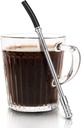 The Original reusable Stainless Steel Coffee and Tea Brewing Straw - Portable Coffee Maker - Stainless Steel Single Serve Strainer - Filter Function for Hot & Cold Brew