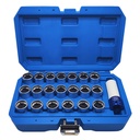 21PCS Wheel Locking Nut Key Kit Compatible with VW VAG Volkswagen, Wheel Lock Nut Socket Adapter Set, Wheel Anti-Theft Lug Nut Removal Tool, Anti-Theft Screw Remover