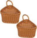 BESPORTBLE 2pcs Hand Woven Wall Storage Basket Rustic Chic Hanging Basket for Kitchen Organization Plastic for Vegetables and Flowers Easy to Clean