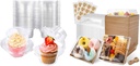 Bundle of 50 Pack Cupcake Containers and 50 Pack Charcuterie Boxes for Dessert Cookie Sandwich Cake