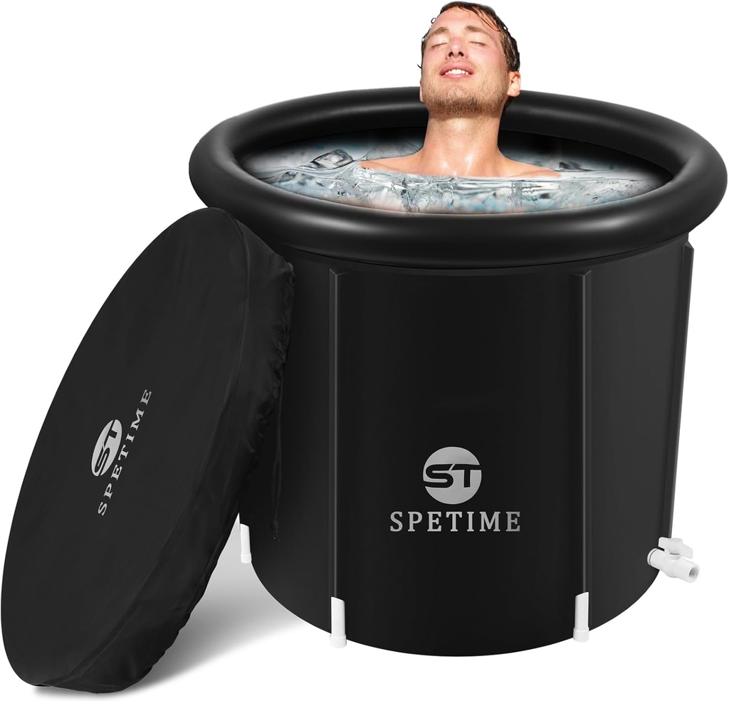 Ice Bath Tub for Athletes, Portable Cold Plunge Inflatable, Large Cold Plunge Tub, Nylon Fabric Ice Plunge Tub for Recovery, Cold Water Therapy Pod Outdoor Home for adults (32Inch 90 Gallons)