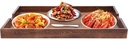 Noodle Board Stove Covers with Built-in Handles Farmhouse Decorative Wooden Tray,Extra Thick Pine Wood Handmade Cookware Electric Gas Stove Top Cover (29.5 * 22 * 2.5 inches Walnut Color)