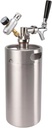 Beer Keg Growler 3.6L, Stainless Steel Keg Green 60PSI Gauge, Keg Tap Easy Operation, Large Capacity Portable Keg, Beer Keg Home Dispenser System for Party Events