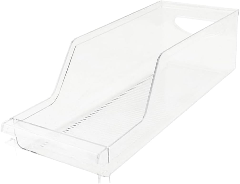 Zerodeko Beverage Storage Rack Organizer for Refrigerator – Beverage Can Dispenser Removable Divider Plastic for Pantry and Kitchen 6-Can Capacity