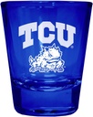 R and R Imports Texas Christian University Engraved Full Color 2 oz Shot Glass Blue Officially Licensed Collegiate Product 2-Pack