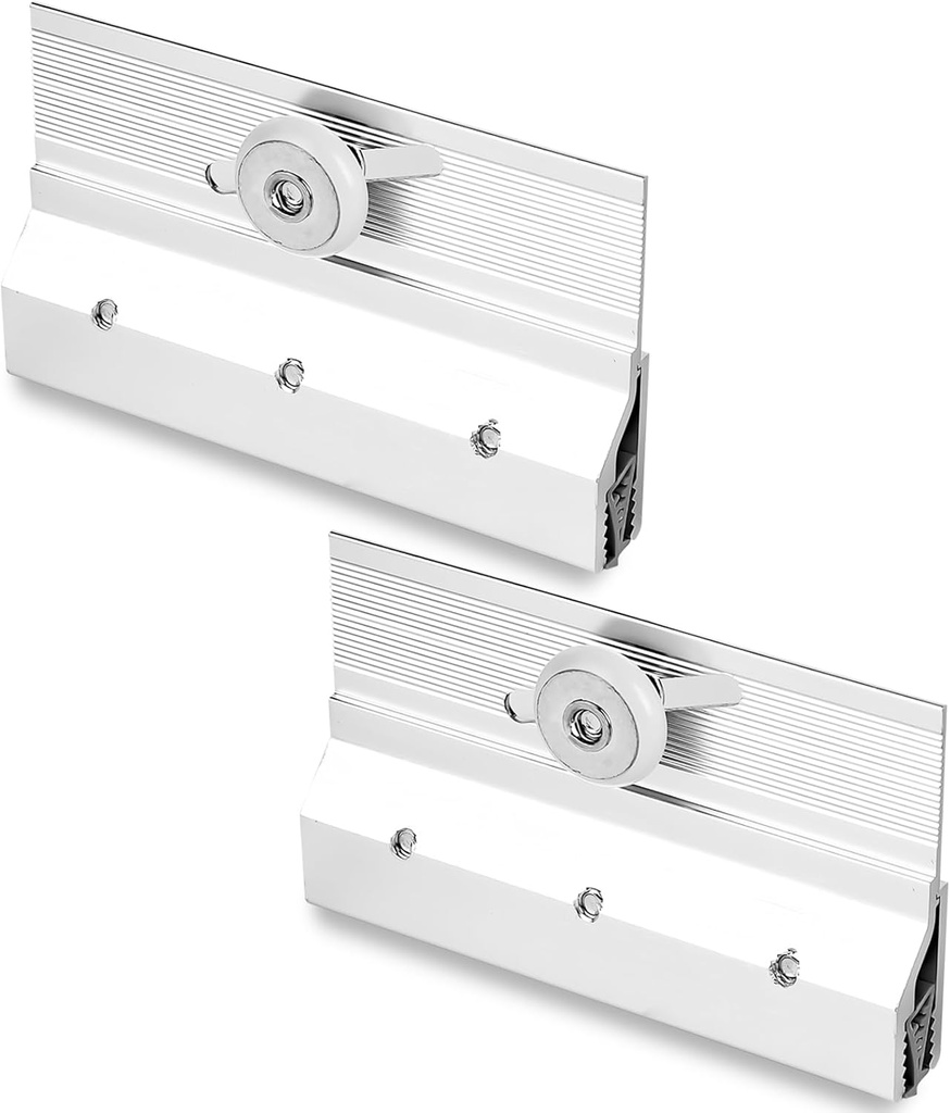 2Pcs M 6053 Frameless Shower Door Top Bracket Roller Assembly, 3/4 in Round Plastic Wheel, Ball Bearings, Extruded Aluminum, Chrome Finish Replacement Parts for Shower Door Top Brackets