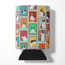 Caroline's Treasures MLM1089CC Lots of Black and White French Bulldog Can or Bottle Hugger Cooler Washable Drink Sleeve Collapsible Beverage Insulated Holder, Can Hugger, Multicolor