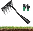 2025 Upgraded Iron Rake 2.0, 5/6/7/8 Teeth Iron Rake for Gardening and Weeding, Gardening Hand Weeder Tools for Backyard Lawn Loosening Planting Weeding (5 Teeth)