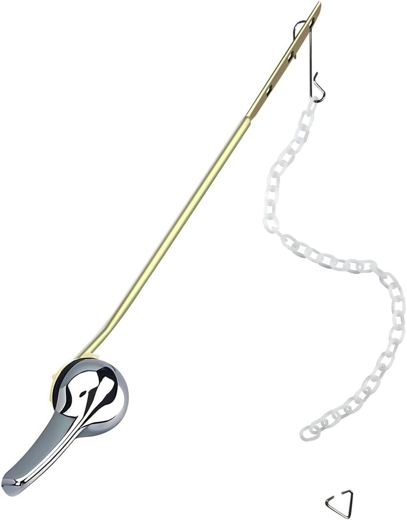 Toilet Handle Replacement, Front Mount Universal Toilet Bowl Replacement Kit, Tank Flush Lever Replacement Handle, Toilet Repair Kit Compatible with American Standard, Chrome