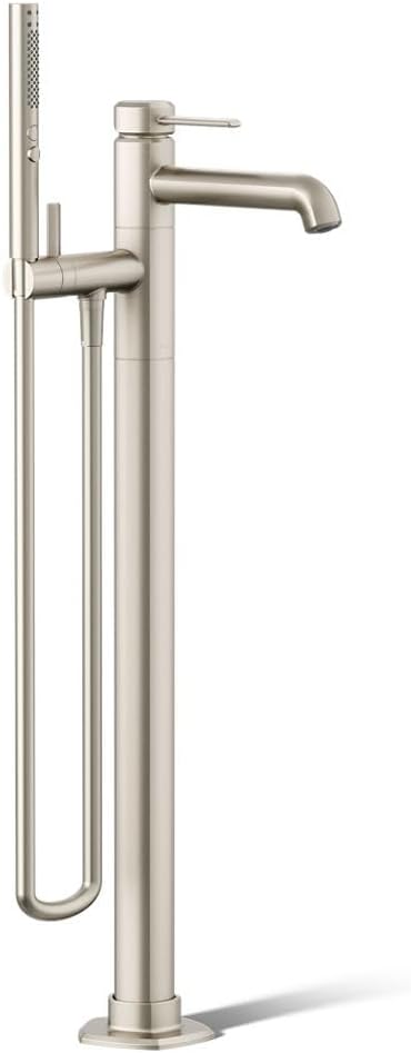 KOHLER T27025-4-BN Occasion Floor-Mount Bath Filler Trim With Handshower in Vibrant Brushed Nickel