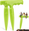 2pcs Seed Planter Tool, 6.9" Dibber Garden Tool, Plastic Seed Dibbler for Planting, Bulb Digger Garden Planter with Handle for Sowing Seeds, Planting, Bulbs, Digging (Light Green)