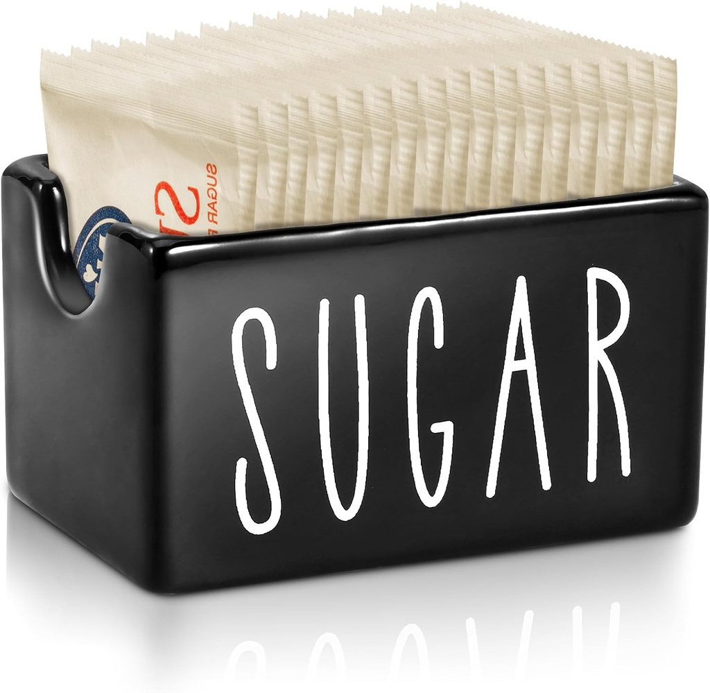 Ceramic Sugar Packet Holder, Sugar Packets Caddy for Coffee Bar, Sugar Packet Container Sugars Packets Dispenser Sugars Packets Organizer for Table, Office, Hotel, Restaurant