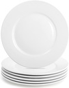 Foraineam White Dinner Plates Set, 10 Inch Porcelain Dessert Salad Plate, Catering Round Serving Dishes Dinnerware Sets, Microwave, Oven, and Dishwasher Safe, Set of 6