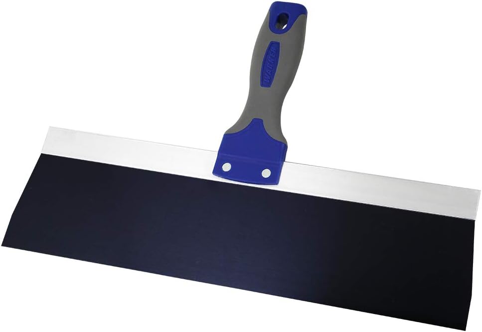 Warner 14" ProGrip Blue Steel Drywall Taping Knife, Soft Grip Handle, 10879