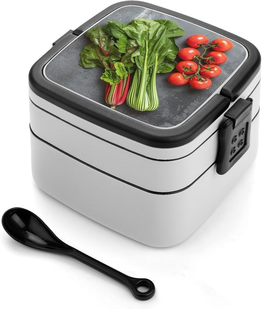 A Big Bunch of Beets Bento Box Adult Lunch Box All-in-One Lunch Containers with Removable Compartments Double Layer Bento Lunch Box with Spoon And Handle Stackable Lunchbox