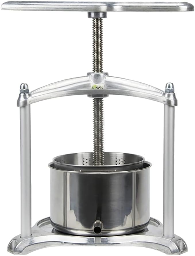 Fruit Wine Press - 100% Nature Juice Making for Apple/Carrot/Orange/Berry/Vegetables, Cheese&Tincture&Herbal Press(0.8 Gallon,Sliver)
