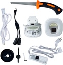 in-Wall Cable Management Kit for TV and Soundbar, Cord Concealer and Power Kit, Powers Devices and Hides All Cables, Comes with Circle Saw Drilling Attachment and Drywall Hand Saw
