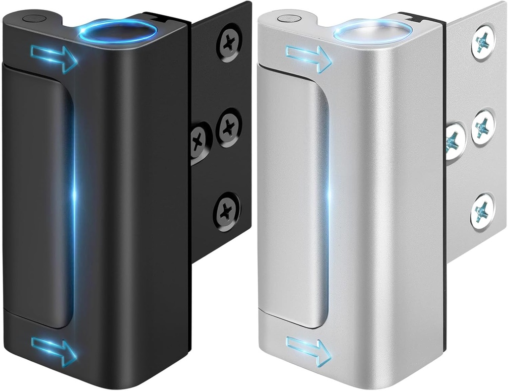 Home Security Door Lock for Kids Safety - Door Reinforcement Lock for Front Doors Latch Lock Child Proof Bedrooms Night High Door Guardian Withstand 800 Lbs Top Metal Flip for Inward Swinging Doors