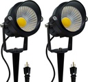 LED Outdoor Landscape Spotlight - 120V 12W Warm White Waterproof Spot Lights for Yard House Flag Tree, Lighting Decorations for Christmas Halloween(2 Pack)
