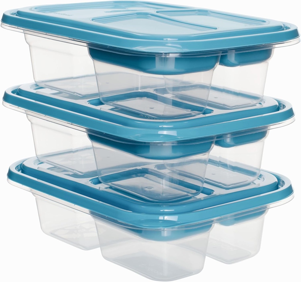 GoodCook EveryWare Bento Box Food Storage Container Set with Snap-Shut Lids, Reusable Meal Prepping Containers with Lids, Set of 7