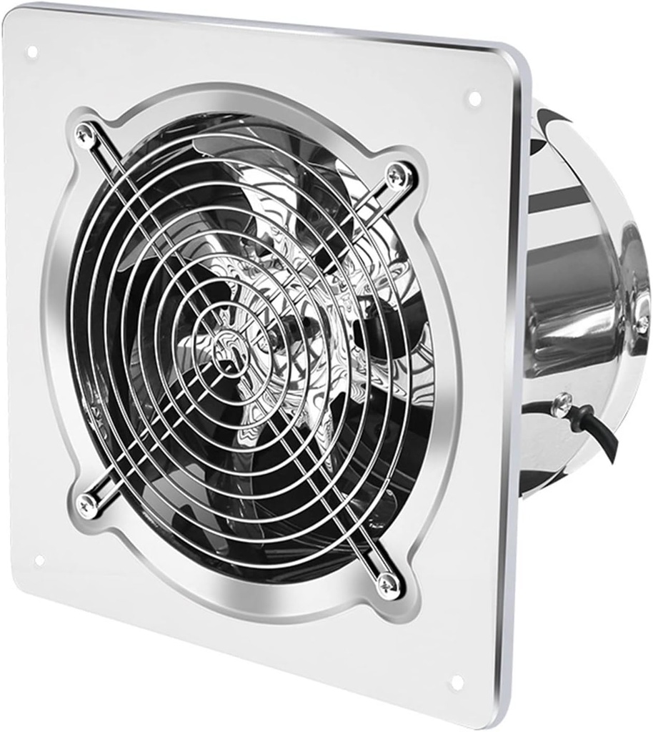 Ventilation Fan 6''7''8'' Booster Fan Extractor Exhaust Fan Ventilation Pipe Fan for Bathroom Toilet Kitchen Wall Window Stainless Steel Ventilation Fan Ventilating Fan(7inch)
