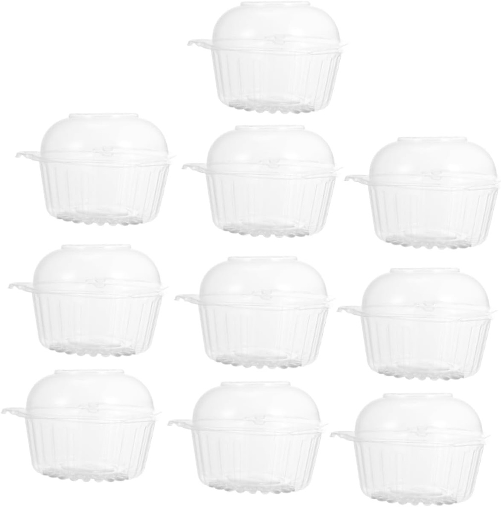 50pcs Transparent Plastic Cake Boxes Disposable Dessert Storage Containers for Cakes Pastries and Mousse for Bakeries and Home Use