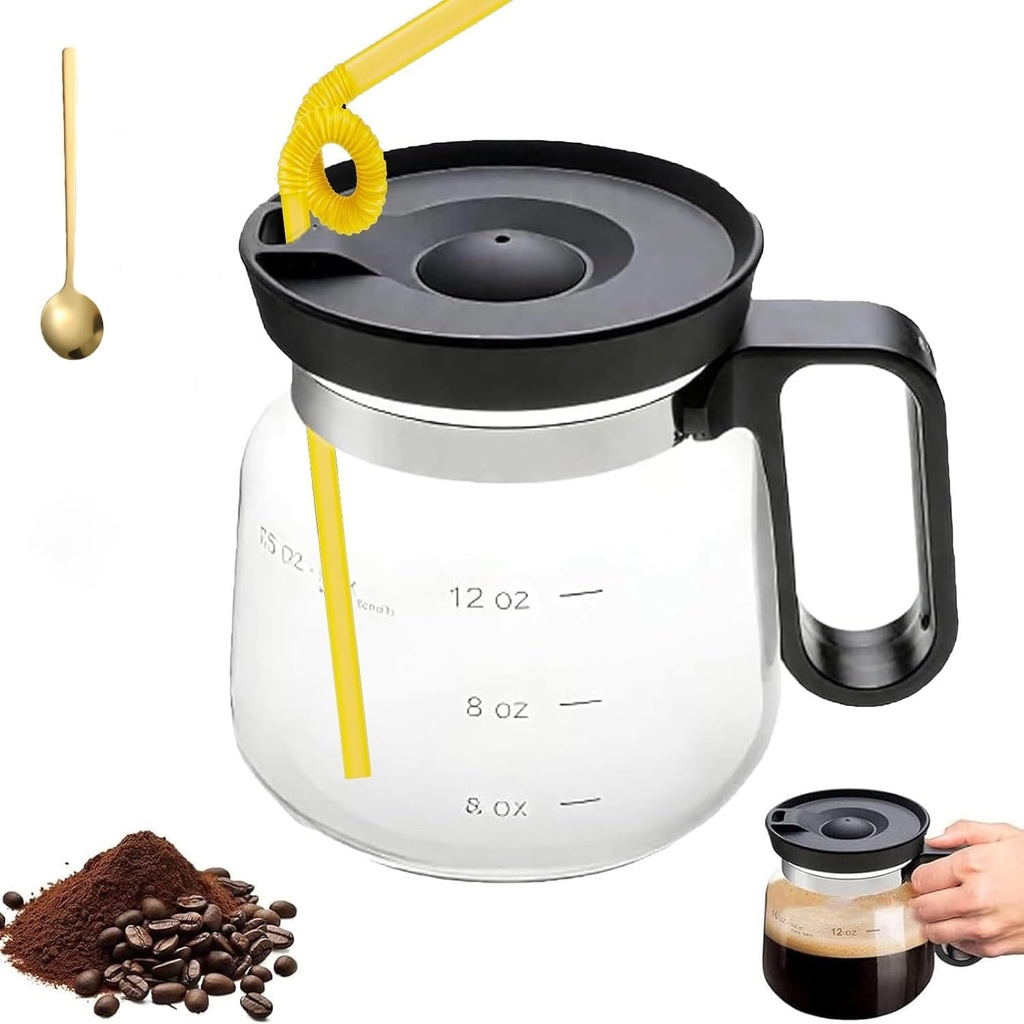 16 Oz Glass Coffee Mug Coffee Pot Style, Heatproof Glass Mug With Lid, Large Capacity Mini Coffees Pot Cup, Unique Coffees Cup In Shape For Hot Tea Chocolate Milk Latte Drinking(1pc)