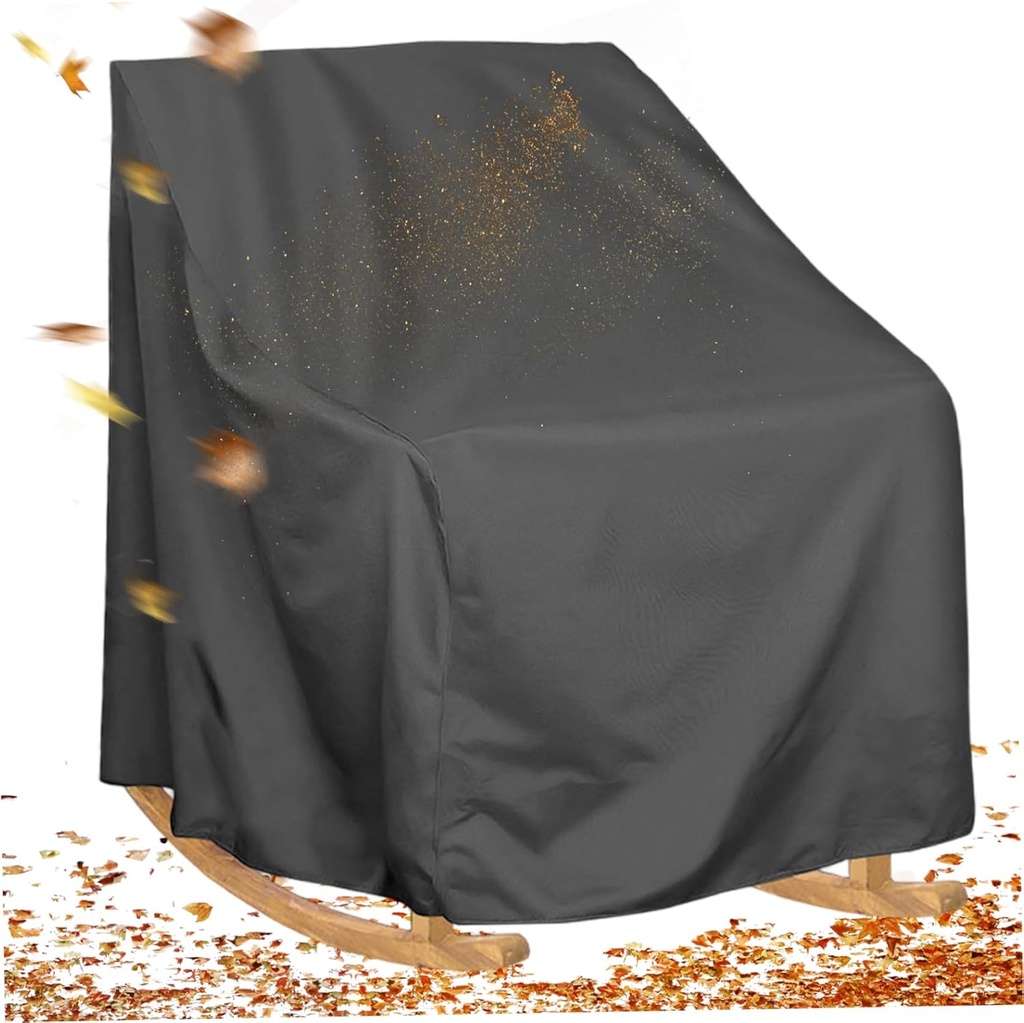 Outdoor Rocking Chair Covers, 28x33x39 Waterproof Rocking Chair Cover with Drawstring, Dustproof Windproof Outdoor Cover for Furniture