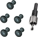 TOGU 5PCS of 220-degree Solid Brass Peep Holes for Door with 16mm Drill Bit, Compatible with Door Thick from 1-3/8" to 2-1/6", Classic Matte Black Finish