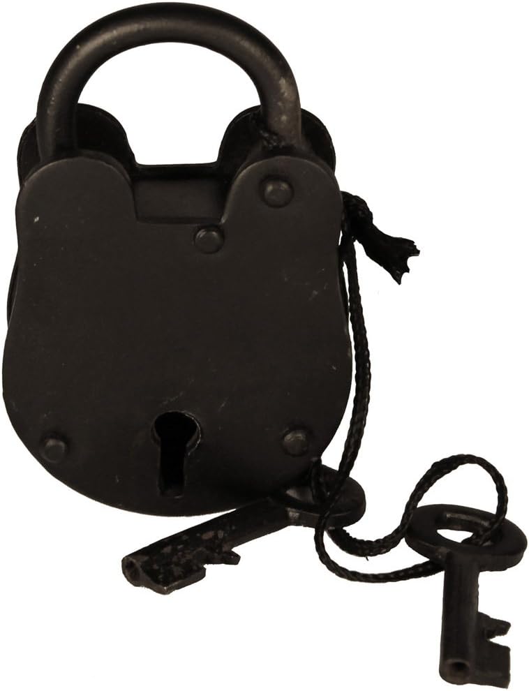3" Antique Style Padlock - Iron Jailer Lock with Keys [Misc.]