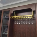 Ceiling Holder Hanging Goblet Rack, Upside Down Goblet Organizer Shelf, Creative Metal Wine Glass Shelves for Kitchen, Pantry, Cellar, Bar (Gold)(120x35cm(47x14inch))