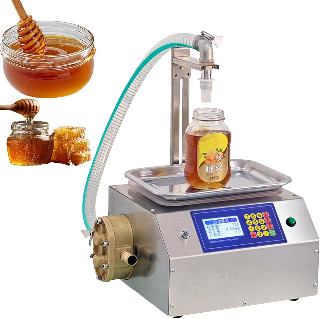 Stainless Steel Paste Viscous Liquid Bottling Machine,Intelligent Bottle Filler Machine,for Sesame Paste, Peanut Butter, Cream, Jam.20ml-10000ml.