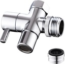 Sink Faucet Diverter Valve,Faucet Diverter Adapter for Sink Connection Shower Hose/Garden Hose/Portable Washing Machine, Faucet Connector for Bathroom/Kitchen Chrome