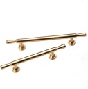 2 Pack Gold Modern Solid T Bar Cabinet Handles, Cabinet Brass Door Knobs, Door Handle Set for Kitchen Drawer Bedroom Furniture ()