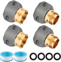 Garden Hose Repair Kit, Zinc and Aluminum Male and Female Hose End, Suitable for 3/4 Inch and 5/8 Inch Garden Hoses (2Sets)(2Female+2Male)
