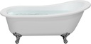 HEATGENE 55 Inches Acrylic Freestanding Bathtub Vintage Bathtub Contemporary Soaking Tub Easy to Install UPC Certified Drain & Overflow Assembly Included