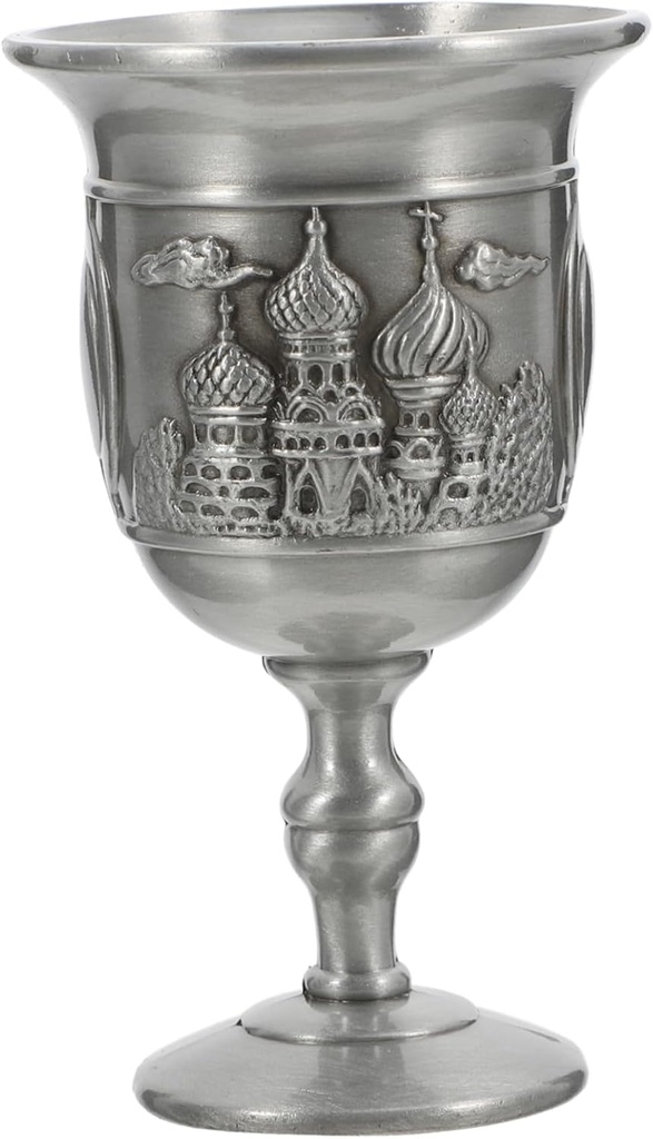 PRETYZOOM Medieval Style Metal Goblet Cup Unique Holy Drinking Cup Creative Craftsmanship for Home Decor present Antique Color