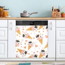 Dishwasher Magnet Cover Milk Cow Ice Cream Decorative Dishwasher Magnetic Sticker Refrigerator Wash Machine Door Magnets Covers Panel Decal for Home Kitchen,23x26in