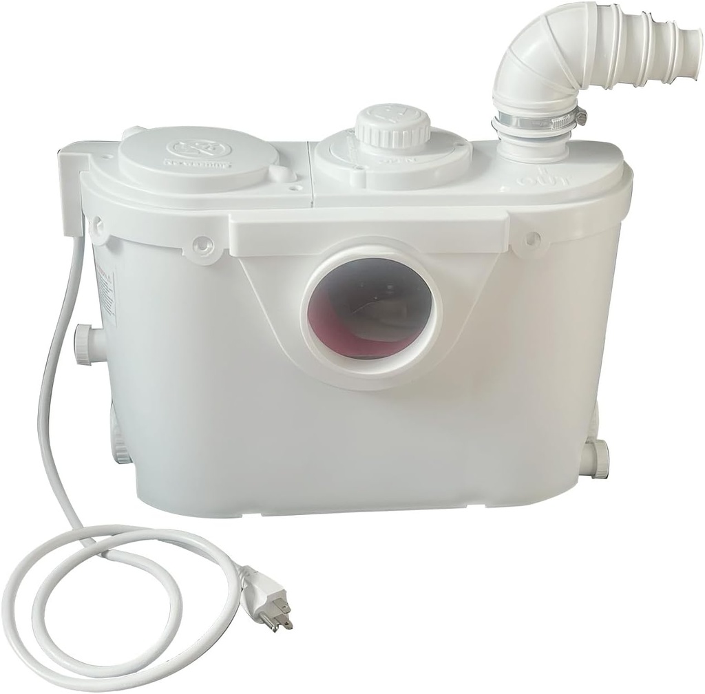 WinZo TP500 Toilet Macerator Sewerage Pump 500W with 3 Water Inlets for Rear Back Toilet Kitchen Bathroom Sink Laundry Machine Disposal