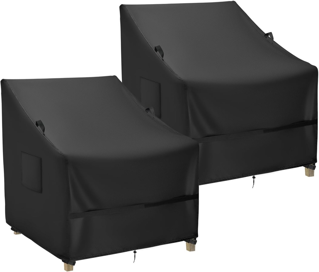 Outdoor Patio Adirondack Chair Covers 2 Pack, Waterproof Lawn Chairs Cover for Outdoor Furniture, Patio Seat Chair Covers for Winter - 30 x 28 x 36 Inch