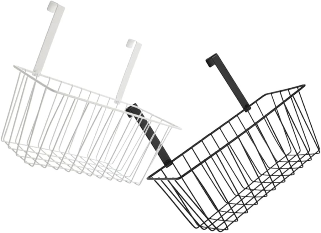 2pcs Multi-functional Iron Hanging Basket for Kitchen Bathroom Space-saving Wire Storage for Organizing Sundries Flower Pots and More Water-resistant Design