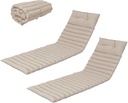 Chaise Lounge Cushions Outdoor Waterproof, Lounge Chair Cushion for Outdoor Furniture, Patio Foldable Chaise Cushions for Garden Pool 76 * 23inch(Khaki, 2-Pcs Set)