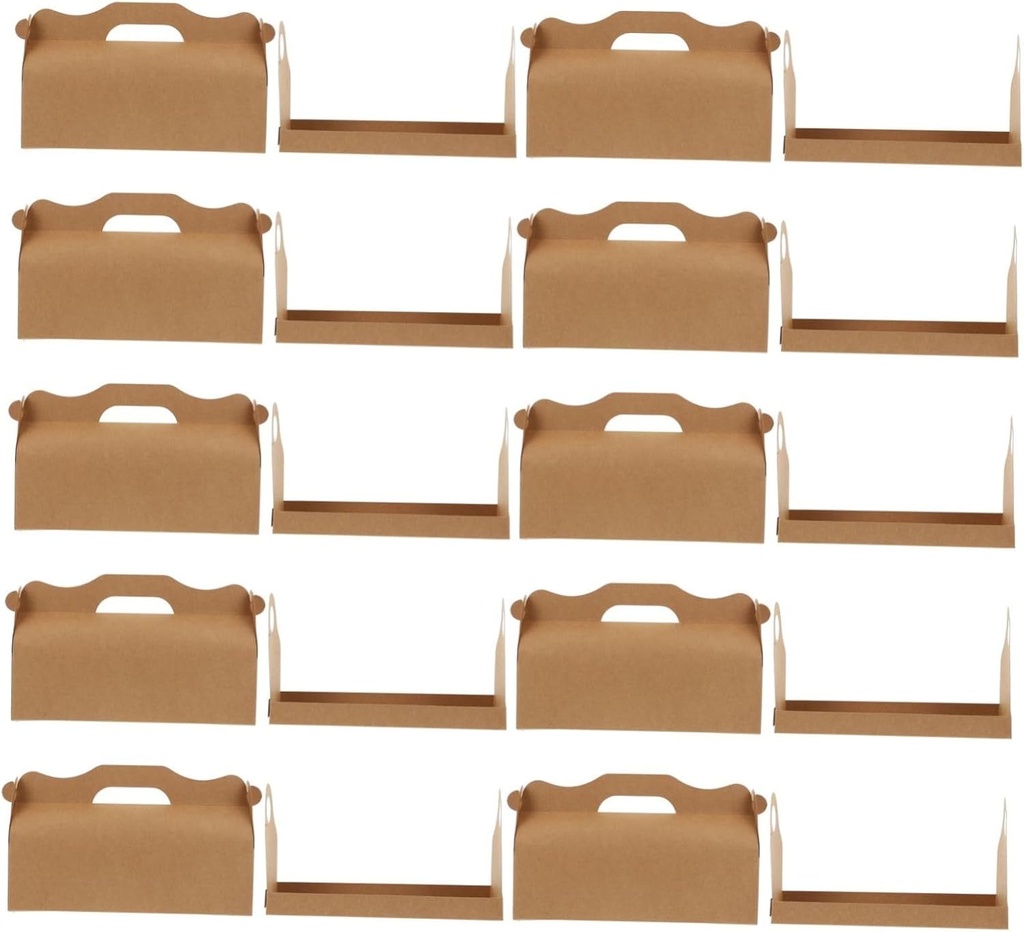 10PCS Handheld Long Cake Roll Box Portable Cake Carrier Lid for Cookies and Party Favors for Weddings and Birthdays