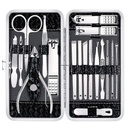 Nail Clippers Set Fingernail and Toenail Clipper Cutters, 18Pcs Manicure Pedicure Kit Professional Grooming Kits, Nail Care Tools with Travel Case Stocking Stuffers Gifts for Men Women Parent