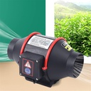 4 Inch 310 CFM Inline Duct Fan, Inline Fan with Temperature Humidity Controller, Inline Duct Ventilation Fan Vent Blower, for Kitchen, Hot Pot Shop, Barbecue Shop, Waterproof Round Duct Fan