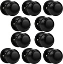 Probrico Flat Black Dummy Door Knobs, Non Turning Round Single Dummy Door Knobs Handles for Closet French Door,10 Pack