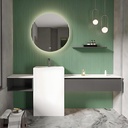 Bathroom Vanity with Sink - Single Sink Bathroom Vanity Cabinet with LED Defog Mirror, Floor Mount with Storage (88")